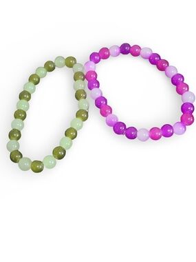 Green and Purple Glass Beaded Bracelets 2 for $10